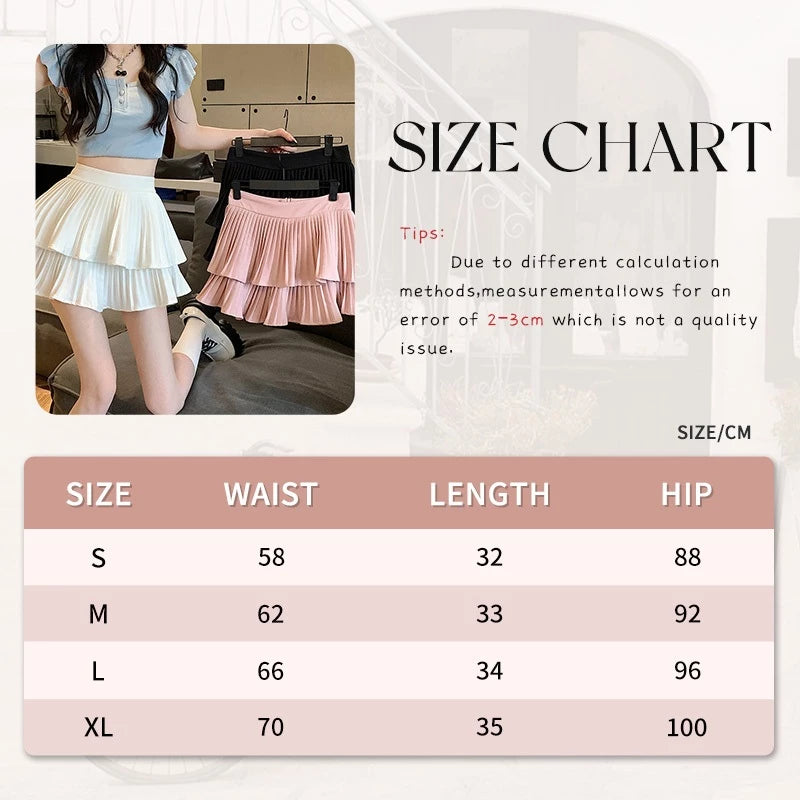 Pleated Skirt Women High Waist
