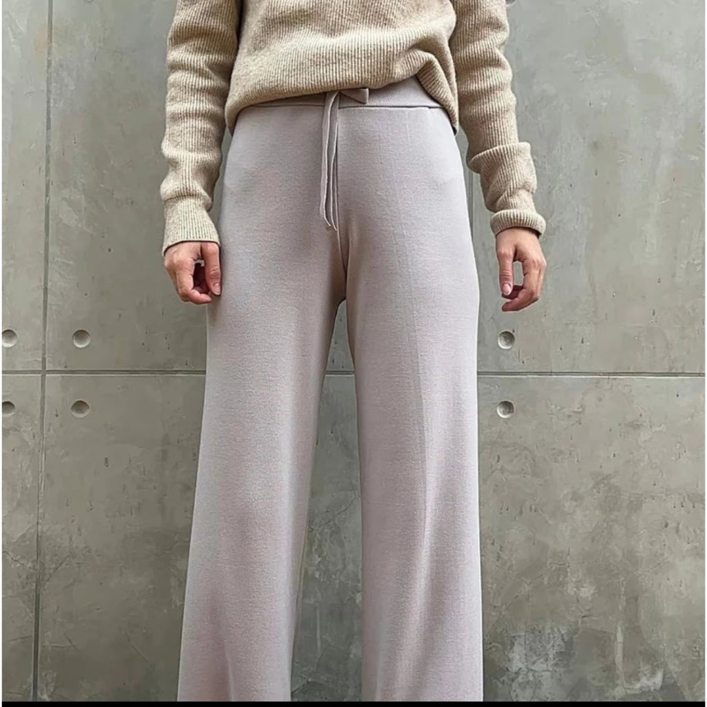 Harper Knitted Wide Leg Trouser Pants